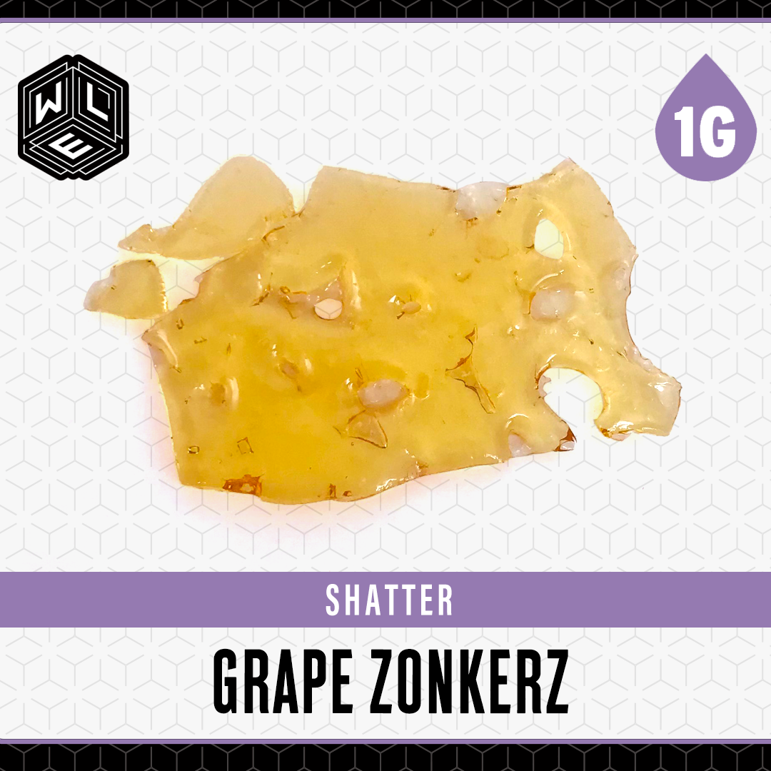 Photograph of product: 1g Shatter - Grape Zonkerz