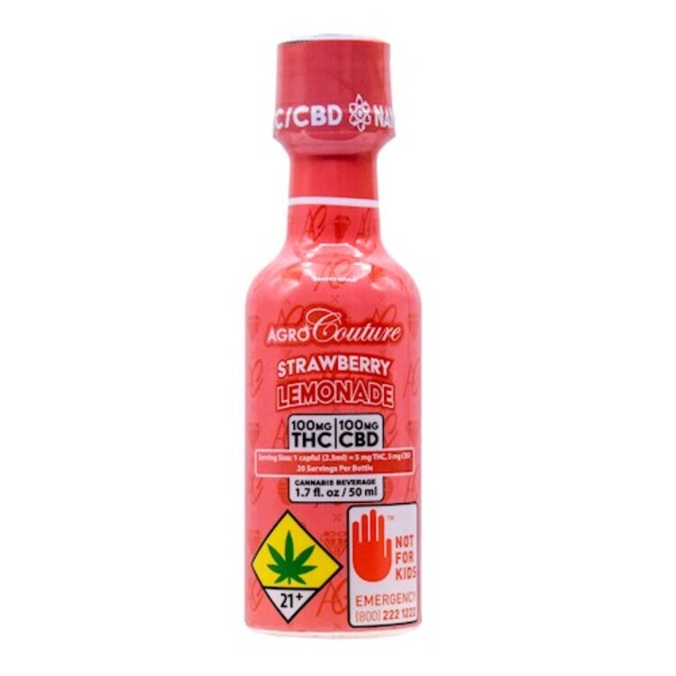 Photograph of product: 1:1 Strawberry Lemonade 100mg Shot (Agro Couture)