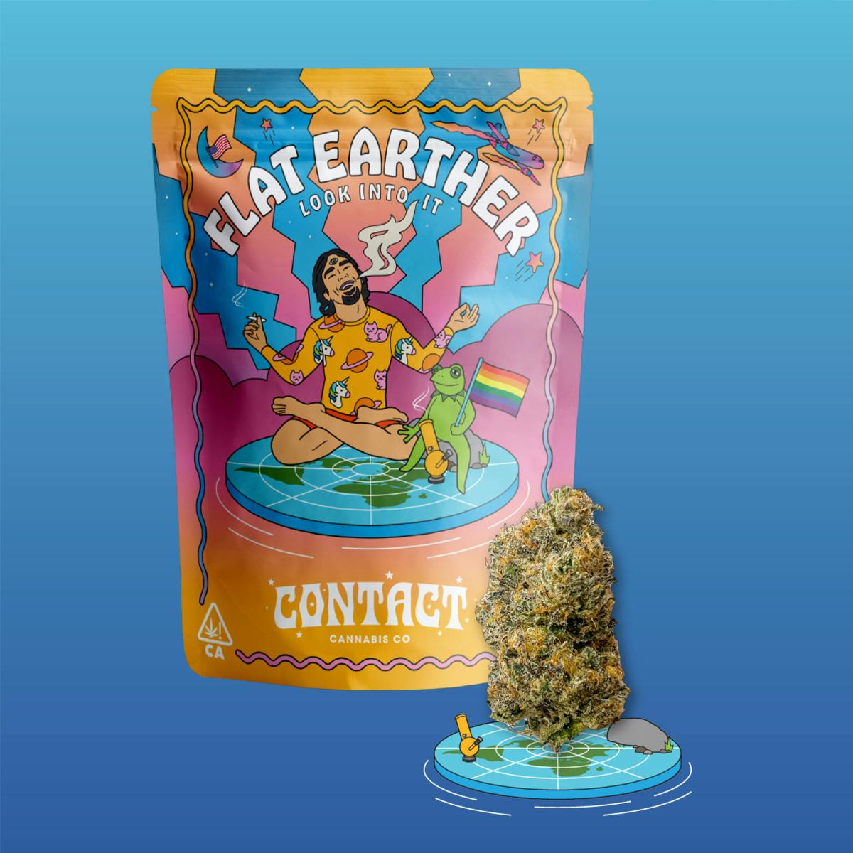 Photograph of product: CONTACT OUID! | FLAT EARTHER | FLOWER | 3.5G
