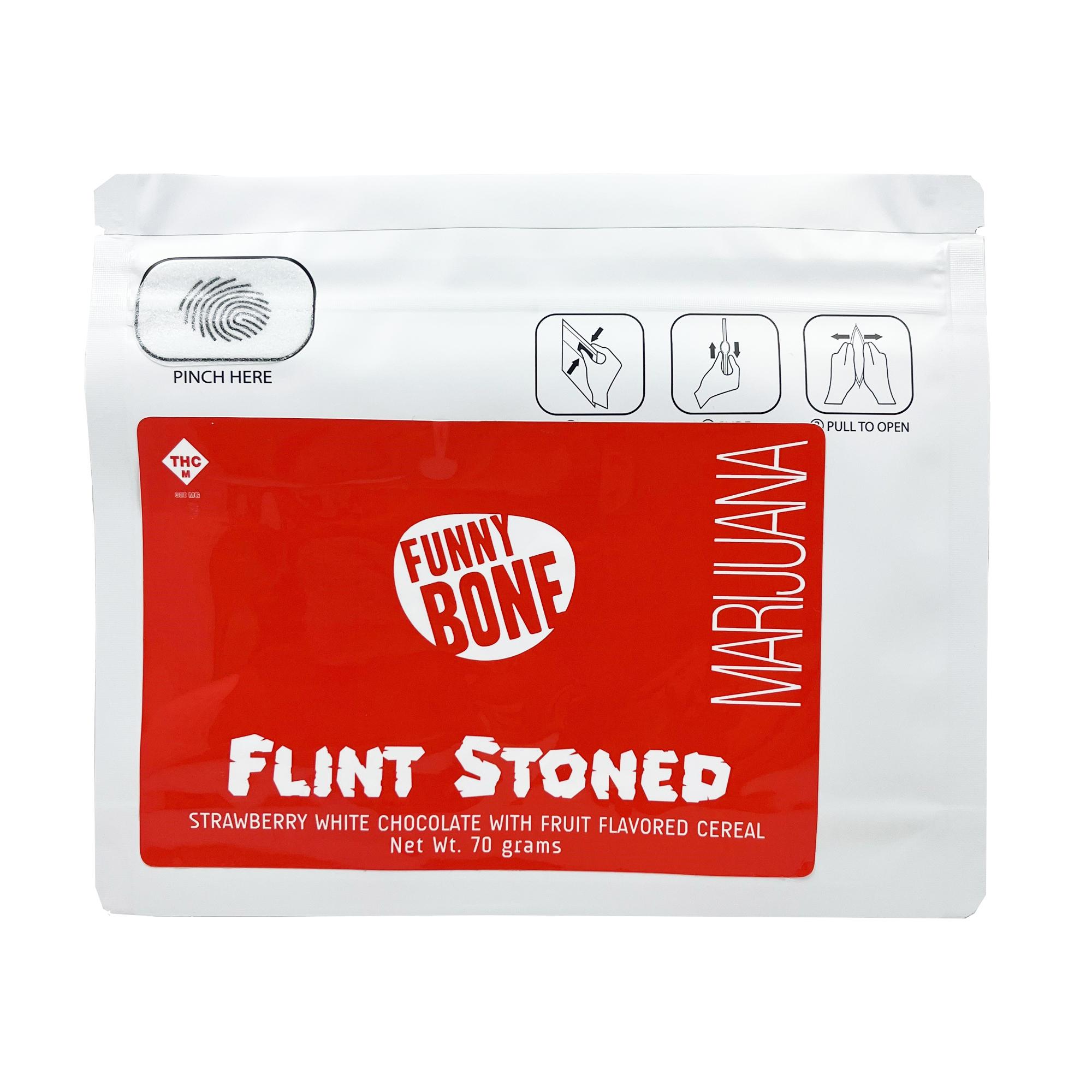 Photograph of product: Flint Stoned | 300mg | Chocolate Bar | Funny Bone
