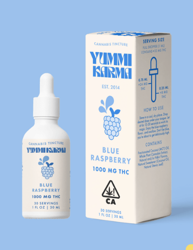 Photograph of product: YUMMI KARMA  1000MG TINCTURE - BLUE RASPBERRY