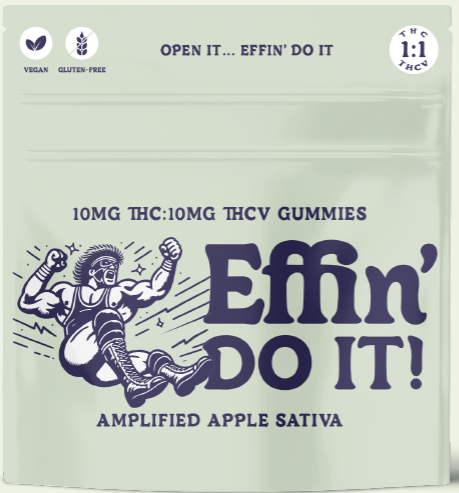 Photograph of product: Effin' Do It! - Amplified Apple 1:1 TH-oui:TH-ouiV 10pk 100mg Gummies