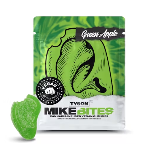 Photograph of product: TYSON 2.0 GREEN APPLE MIKE BITES GUMMIES 200MG