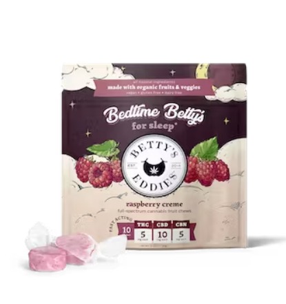 Photograph of product: Bedtime Betty's Raspberry Creme (1:2:1 TH-oui:CBD:CBN) | 50mg
