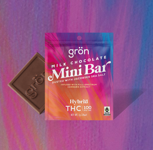 Photograph of product: Milk Chocolate Dusted w/Sea Salt - Grn - 100mg Chocolate Mini Bar