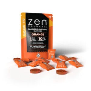 Photograph of product: Orange Gummies | 1:10 TH-oui/CBD