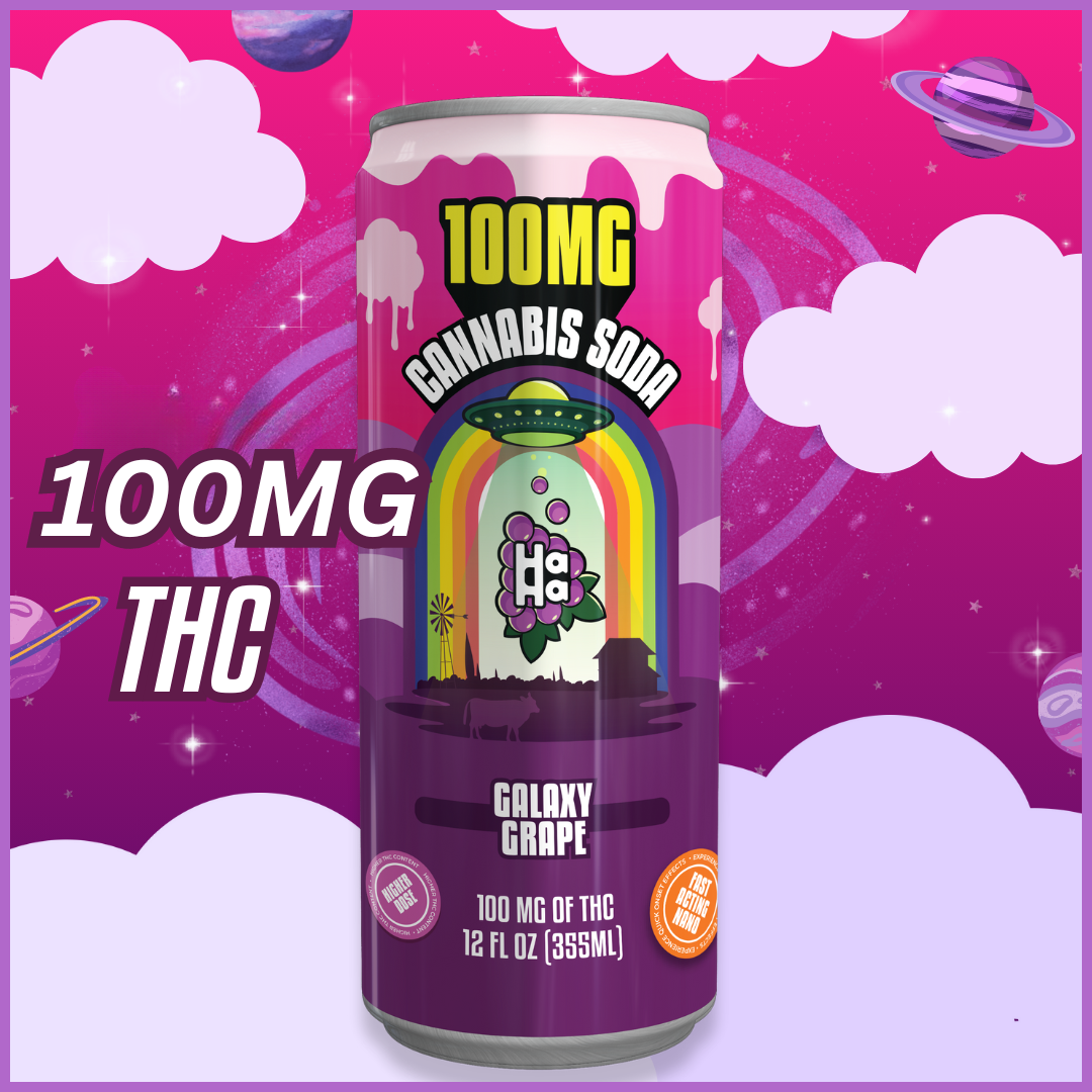 Photograph of product: HaHa Nano Galaxy Grape 100mg Soda