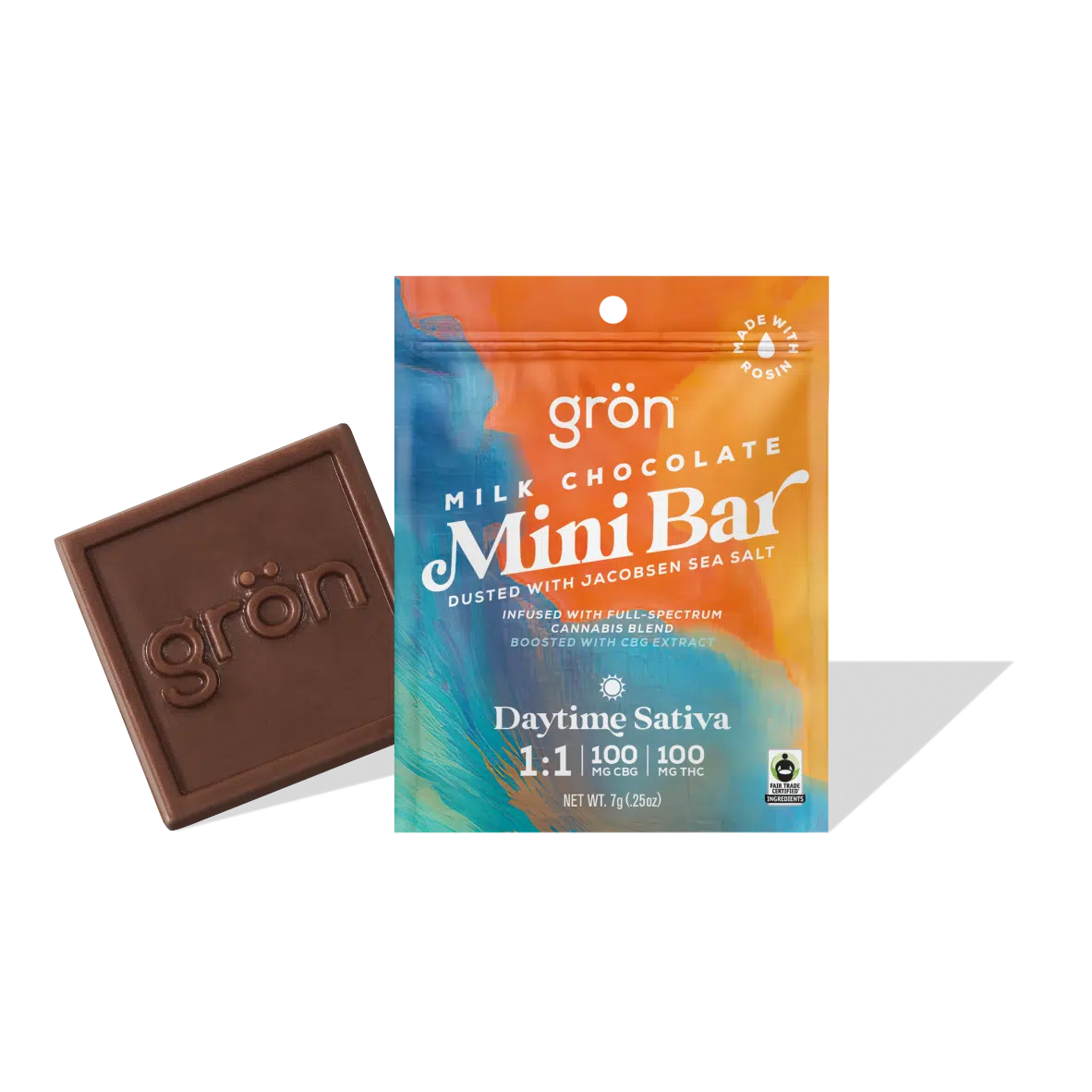 Photograph of product: Gron 1:1 Milk Chocolate Mini Bar- CBG/TH-oui- Daytime Oui'd 100mg