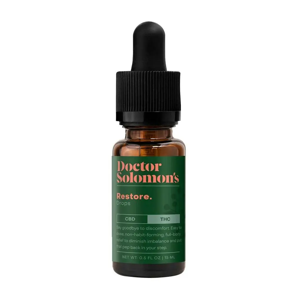 Photograph of product: Dr.Solomons Topical Pain Relief Tincture 200mg- Restore (1:1 CBD:TH-oui)