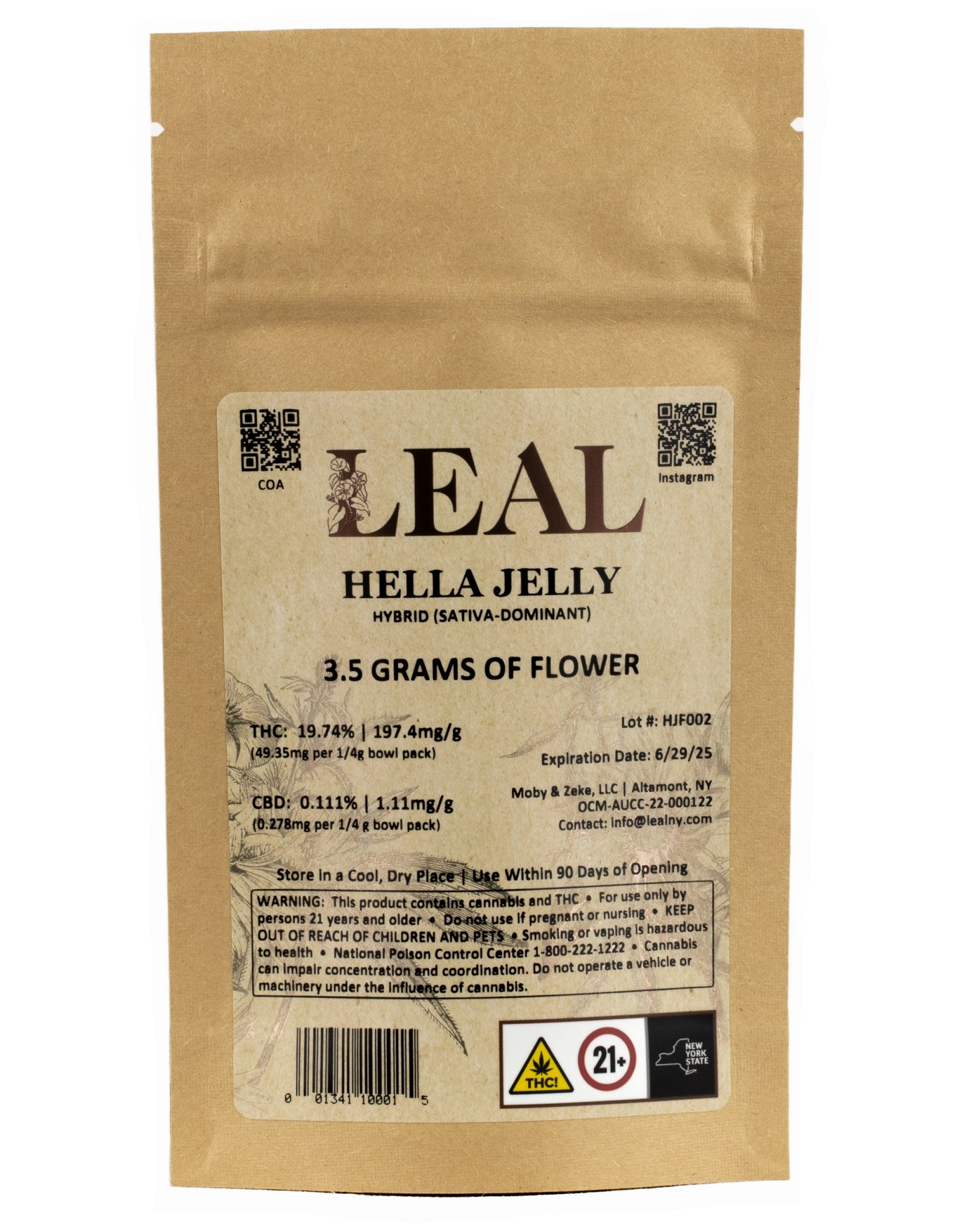 Photograph of product: Leal / Pre-Packed / Hella Jelly - 3.5g