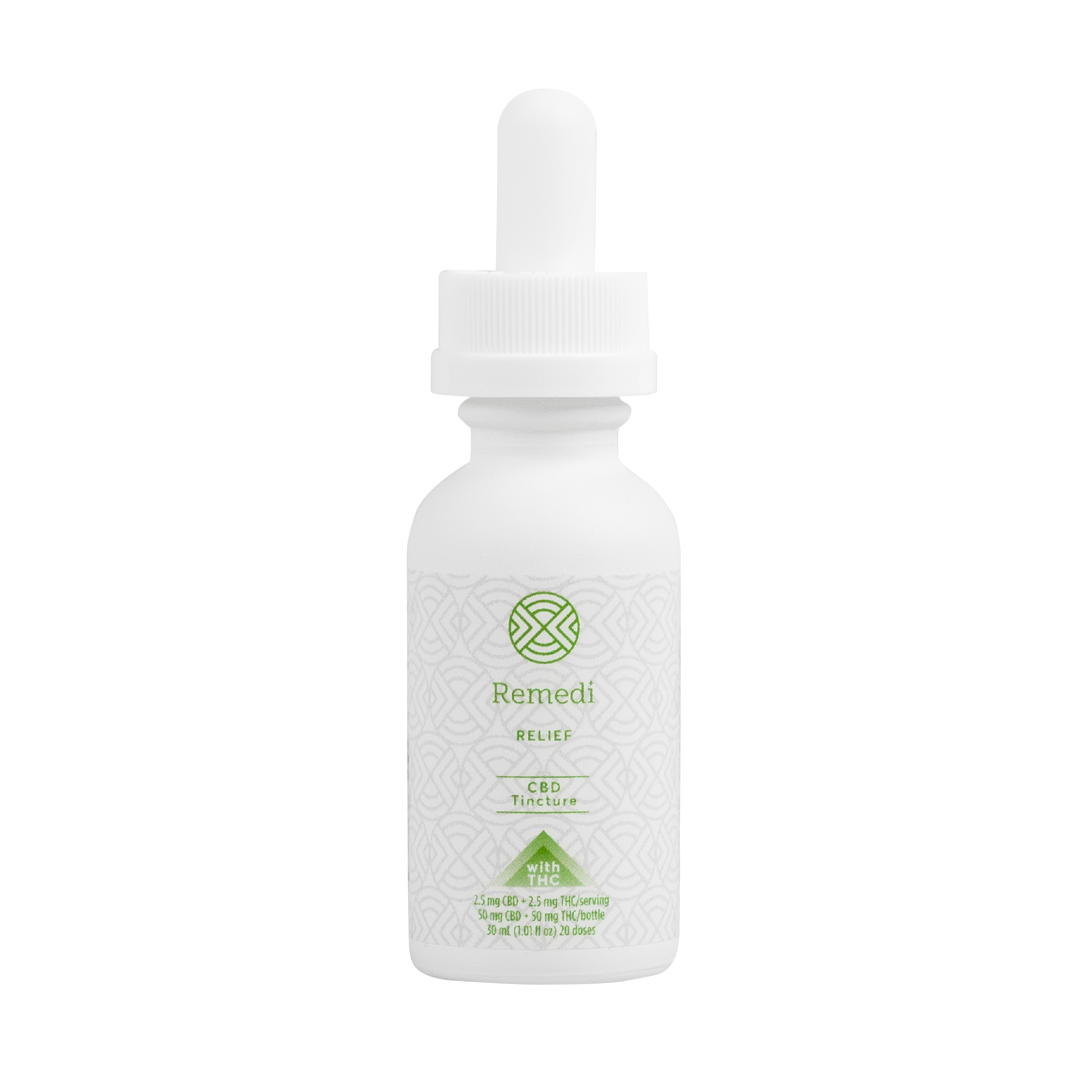 Photograph of product: Remedi Relief 1:1 TH-oui:CBD 50mg Tincture