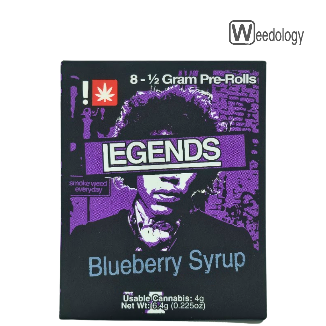 Photograph of product: Legends 8pk BLUEBERRY SYRUP 0.5g Pre-Rolls
