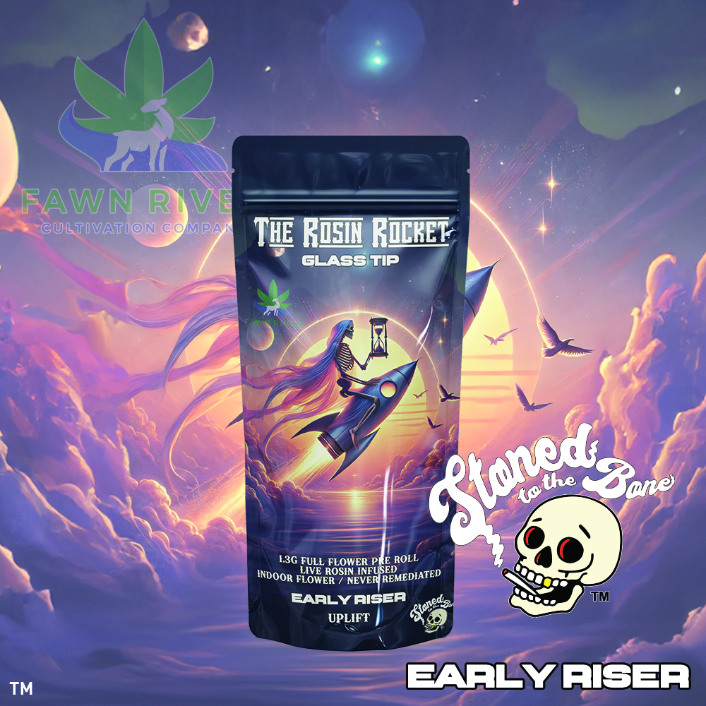 Photograph of Product: Stoned to the Bone - Rosin Rocket Pre-roll 1.3g - Early Riser - Uplift