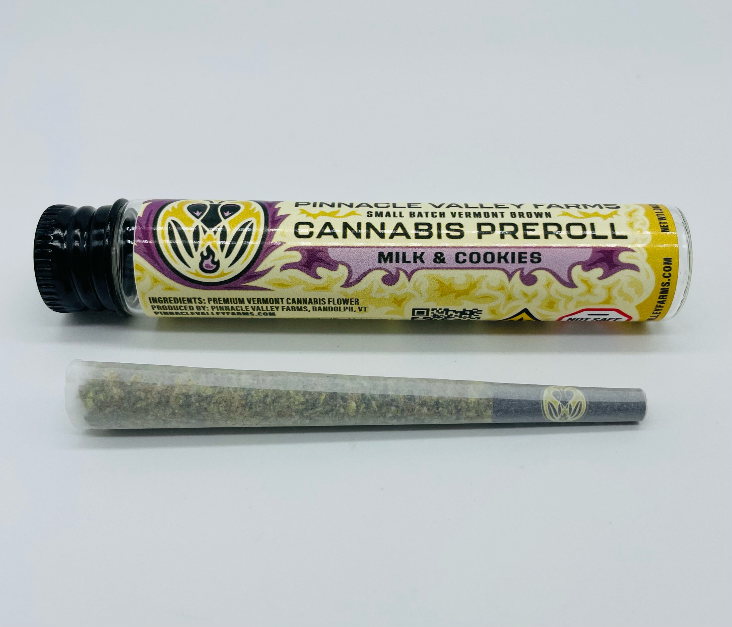 Photograph of product: Pinnacle Valley Farms | Milk & Cookies | Preroll | 1g | 29.22% TH-oui