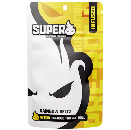 Photograph of product: Superfire Rainbow Beltz Infused Preroll Rec