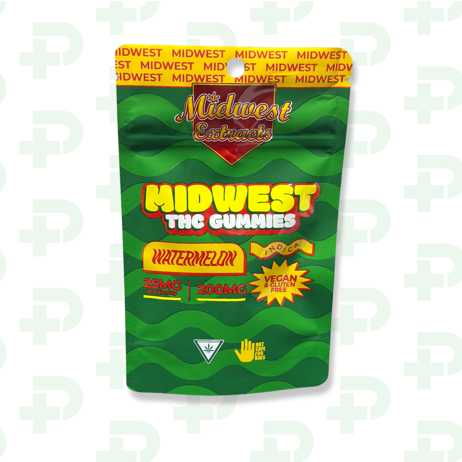 Photograph of product: Midwest Extracts 200mg Gummies - Oui'd - Watermelon