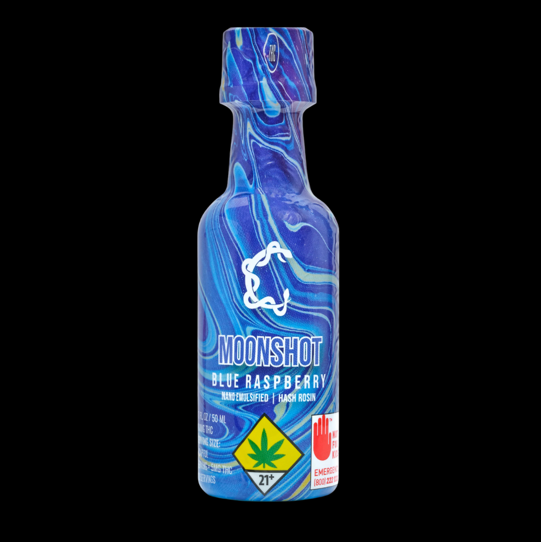 Photograph of Product: Blue Raspberry Moonshot 100mg Liquid Edible Constellation Cannabis