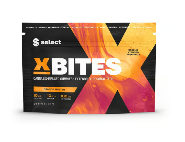 Photograph of product: X Bites Orange Matter Gummies 100mg