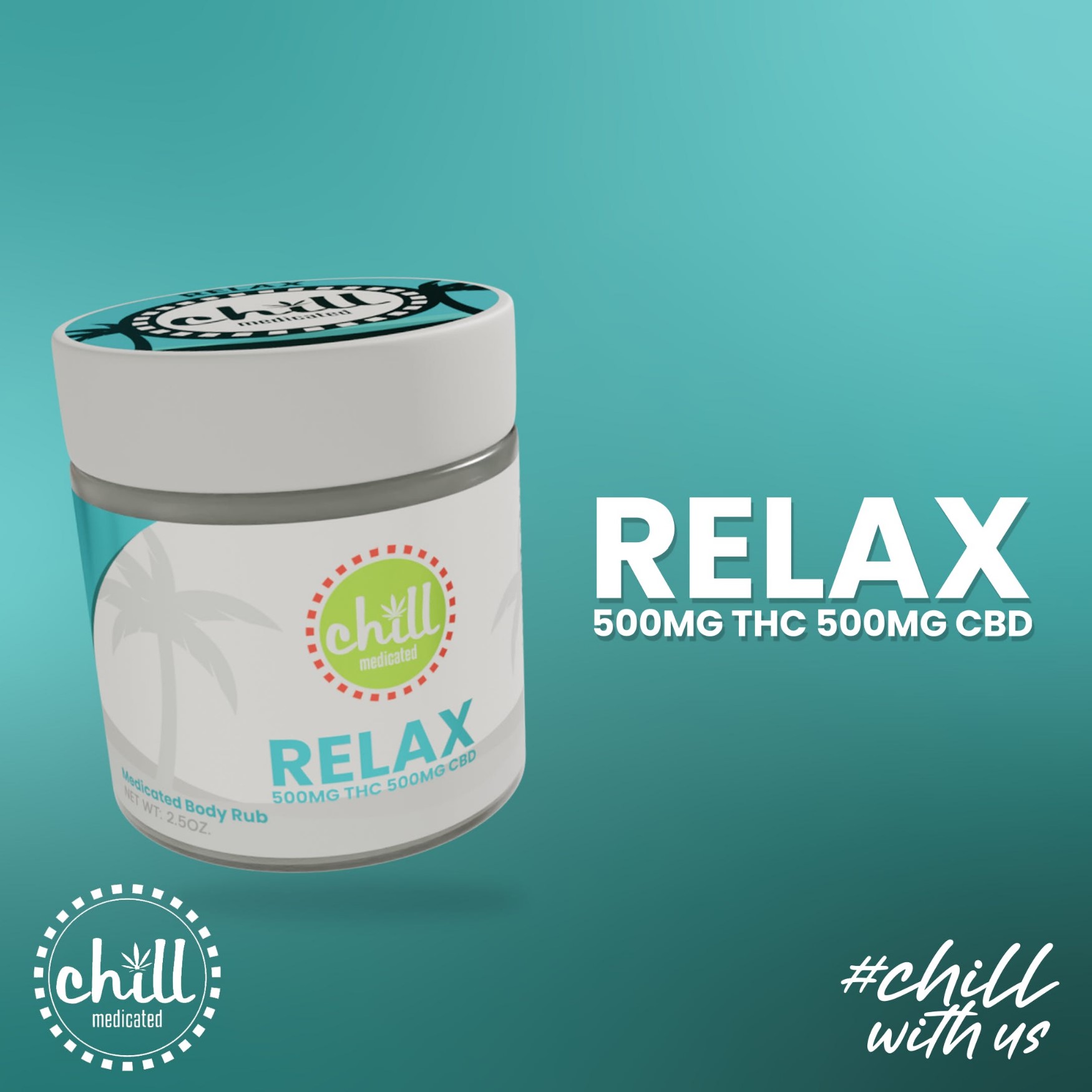 Photograph of product: Chill Medicated - Relax Body Rub 500mg TH-oui/500mg CBD