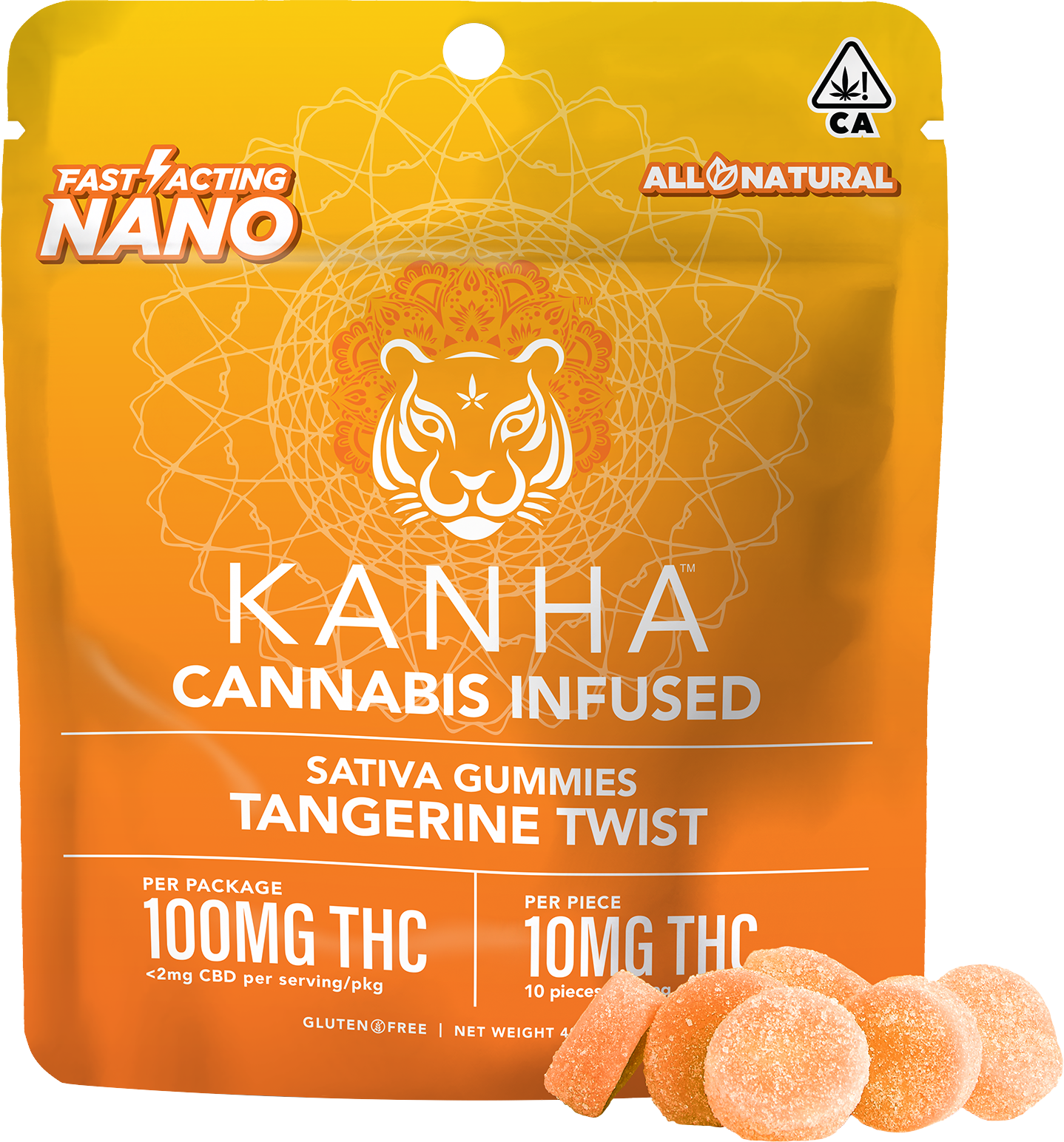 Photograph of product: KANHA-NANO Tangerine Twist 100mg