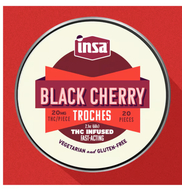 Photograph of product: 20ct/20mg RSO Troches (Black Cherry)