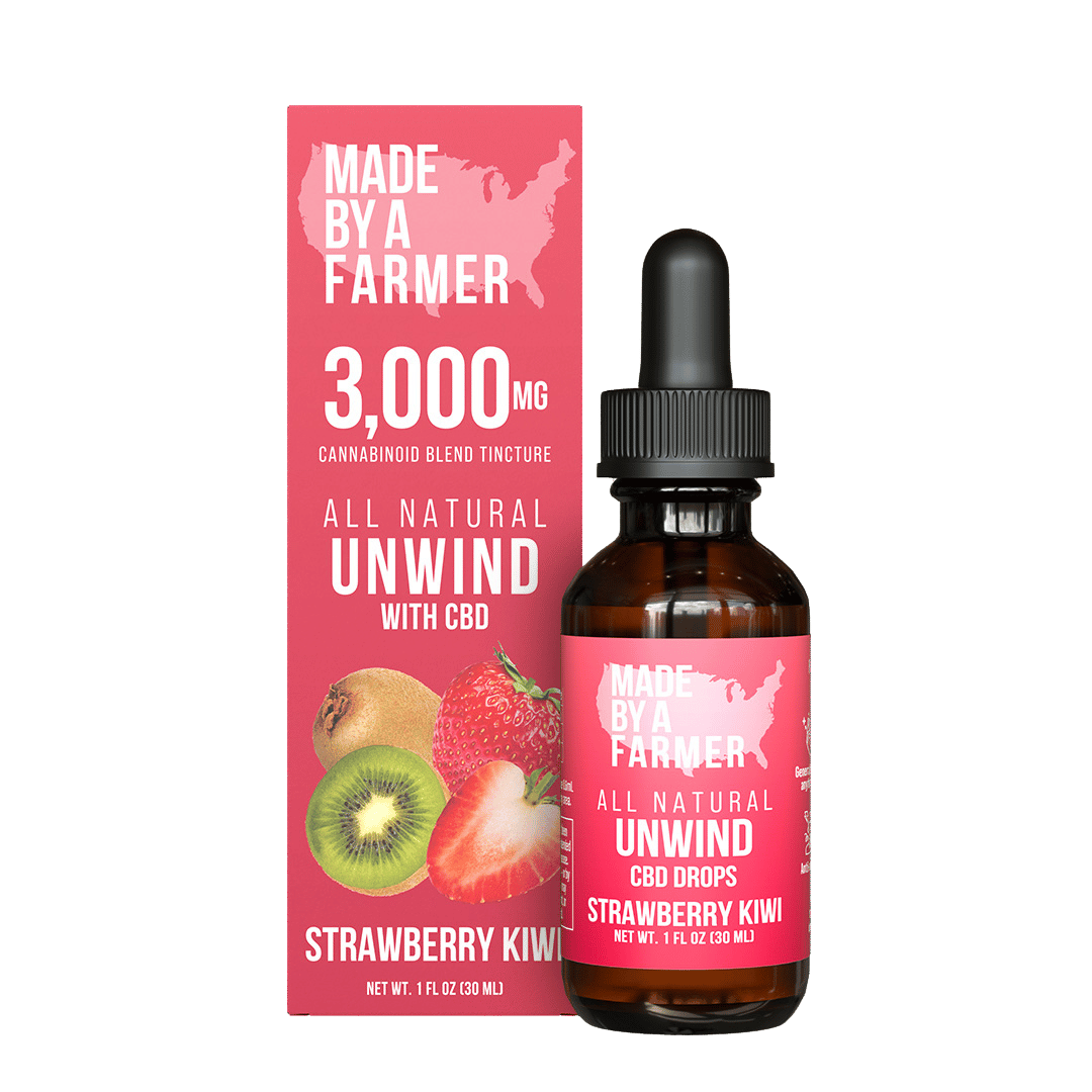 Photograph of product: Made By A Farmer - Unwind Strawberry Kiwi CBD Tincture 3000mg