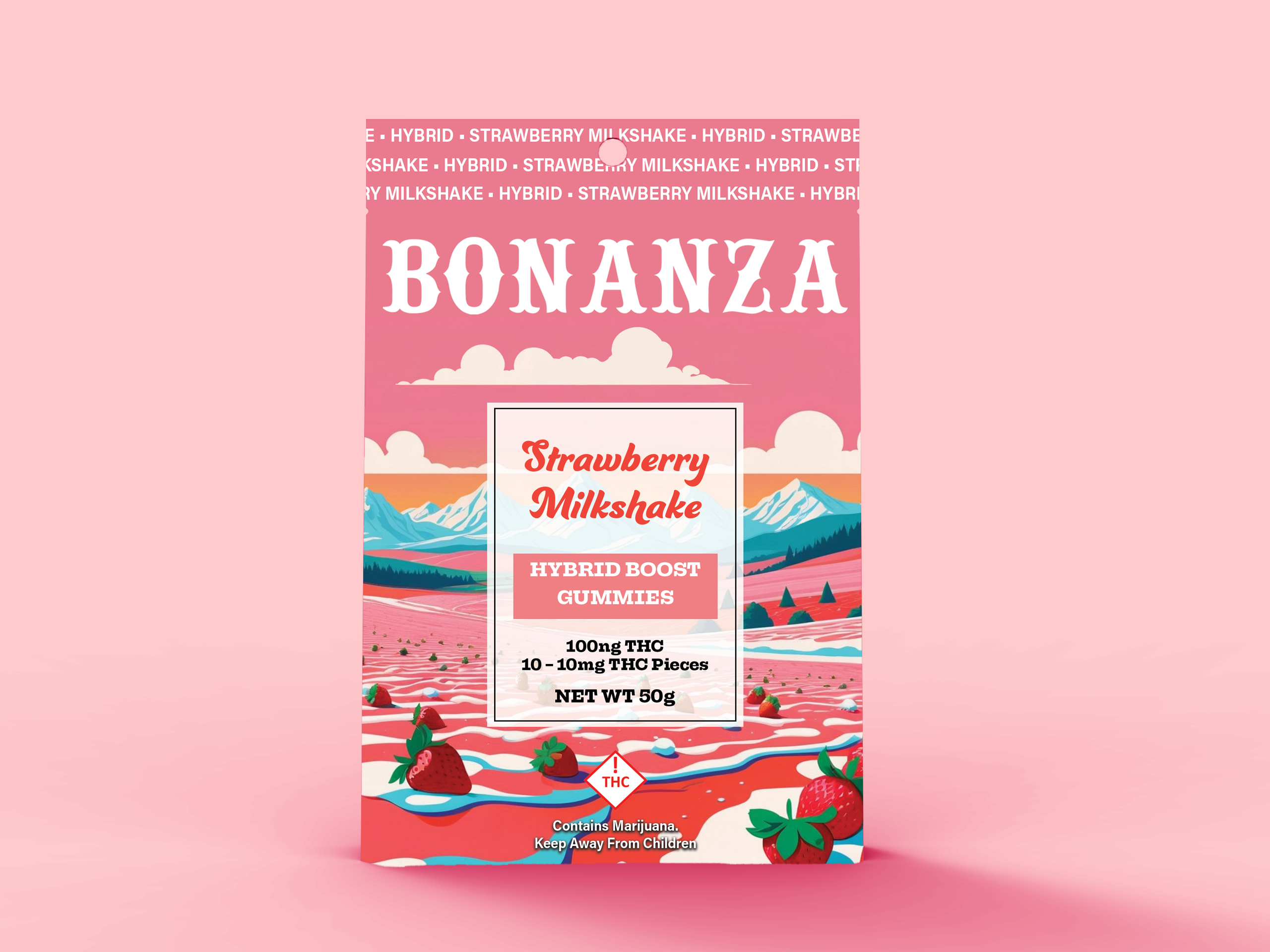 Photograph of product: Bonanza | Strawberry Milkshake | 100mg
