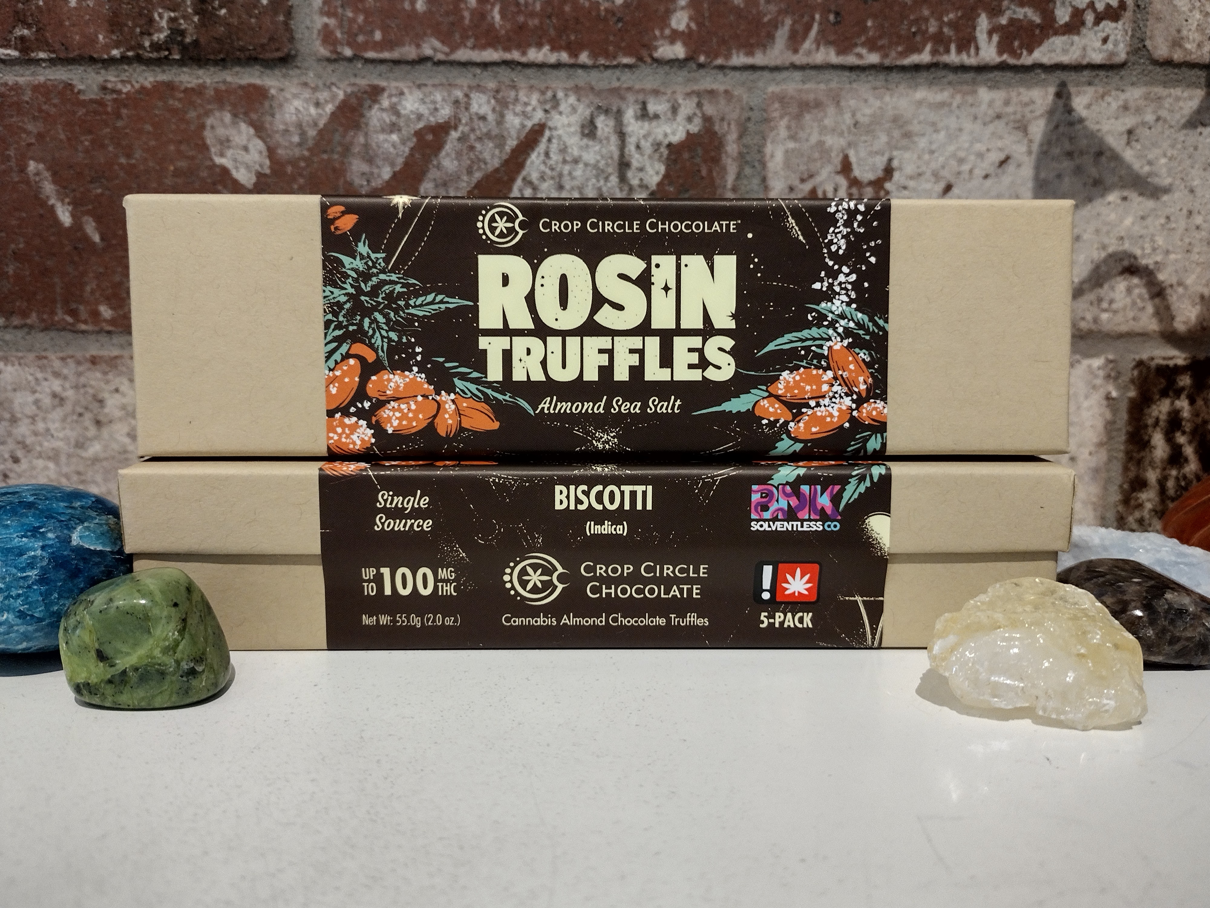 Photograph of product: Dark Chocolate Almond Sea Salt Rosin Truffles | Jokerz | 5pk