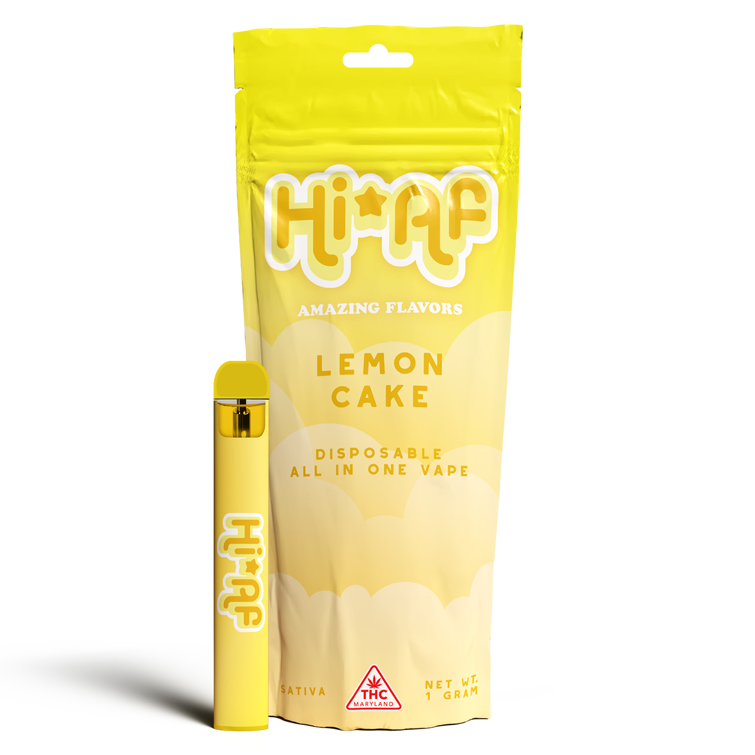 Photograph of Product: HiAF | Lemon Cake Liquid Diamonds Disposable Vape