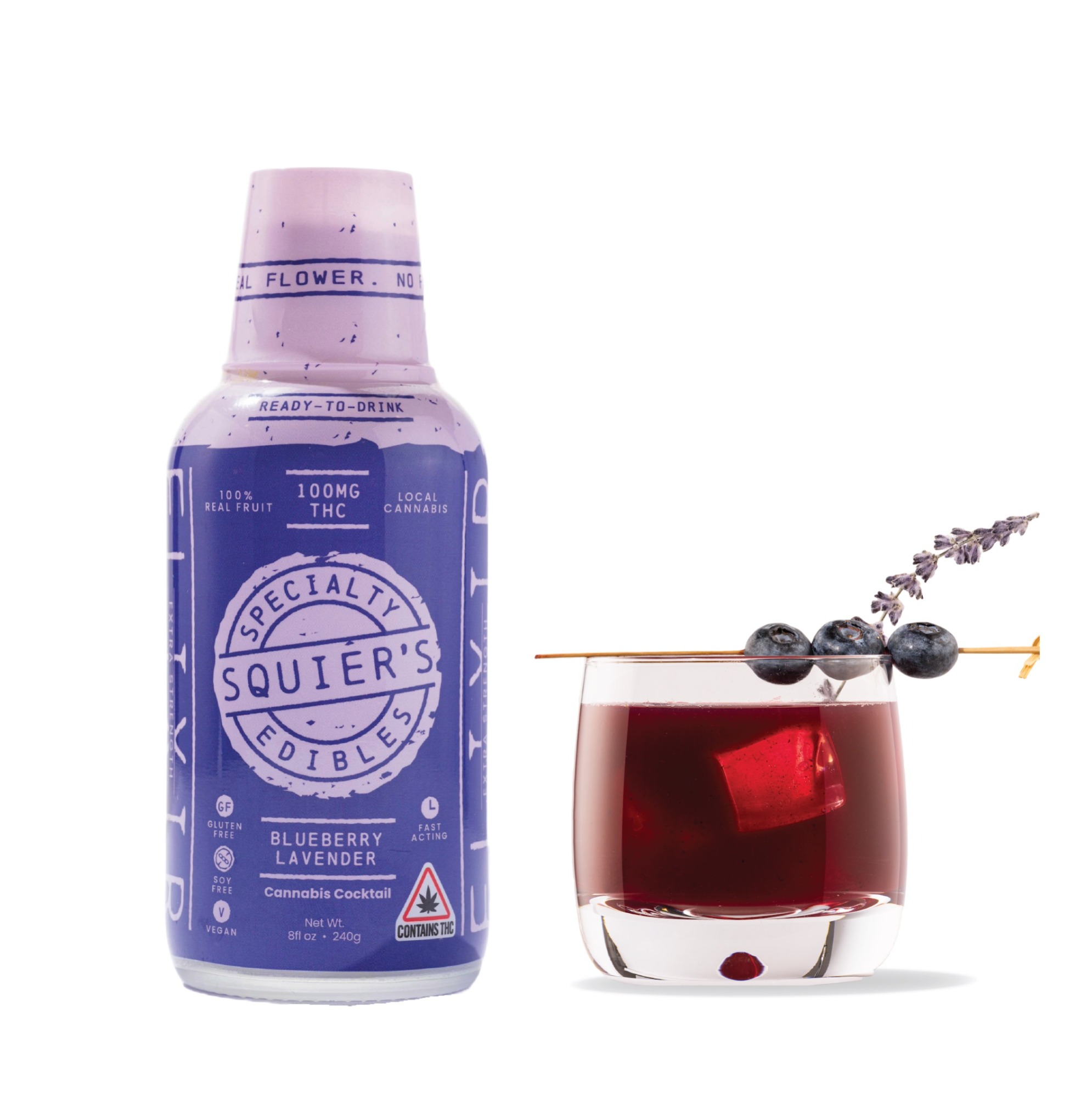 Photograph of product: 200mg RTD au chocolat Rosin Blueberry Lemon Cocktail