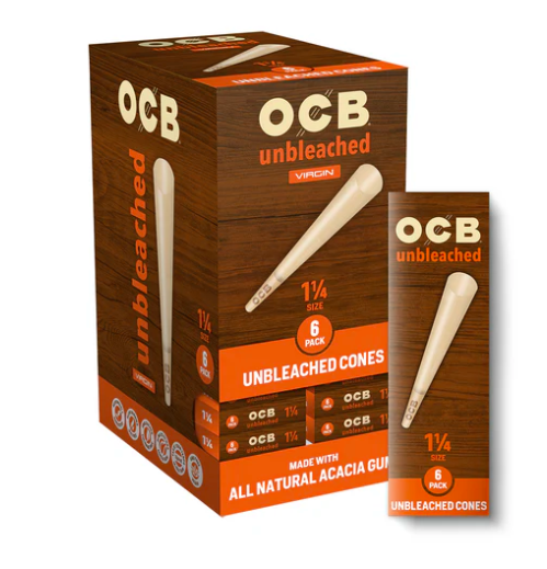 Photograph of product: OCB Unbleached Cones 1 1/4 Size | 6pk
