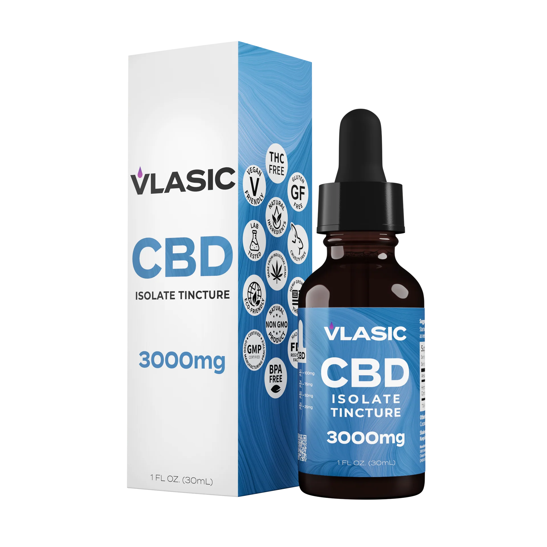 Photograph of product: VLASIC | CBD ISOLATE TINCTURE 3000MG