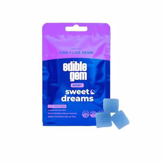 Photograph of product: Edible Gem 200MG Gummies Sweet Dreams 2:1 Berry