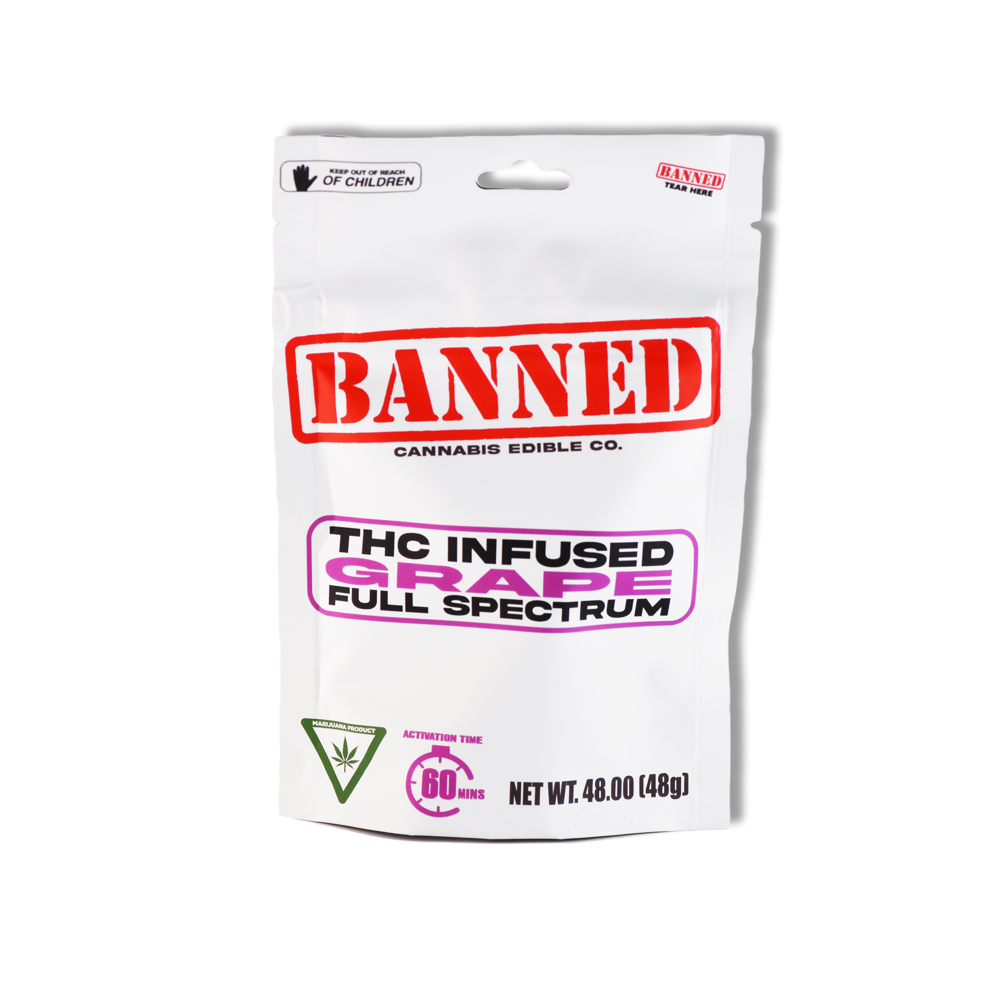 Photograph of product: Banned | Grape | 200mg 4pk Gummies