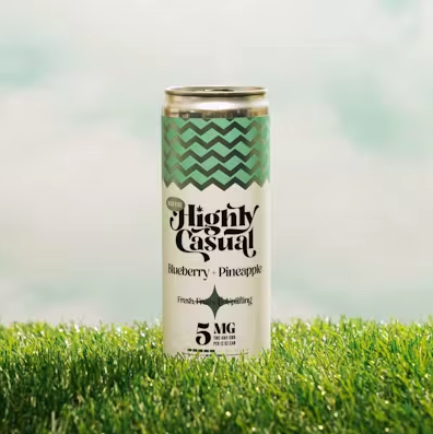 Photograph of product: Highly Casual 5mg Seltzer - Lemon + Lime