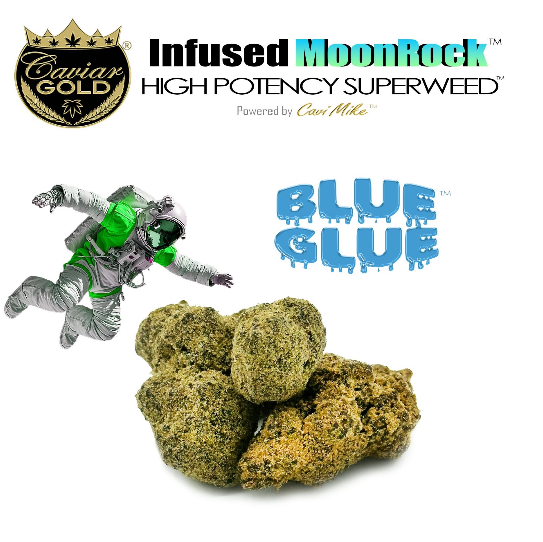 Photograph of product: Caviar Gold - Blue Glue Moonrocks Pre-Packaged 3.5g