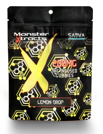 Photograph of product: Monster X   10 X 20mg Gummies   Lemon Drop