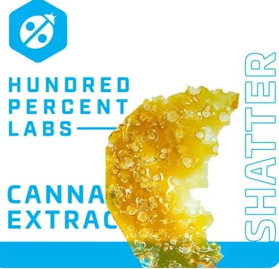 Photograph of product: Hundred Percent Labs | 0.92g | Concentrates | Shatter | Space Cowboy