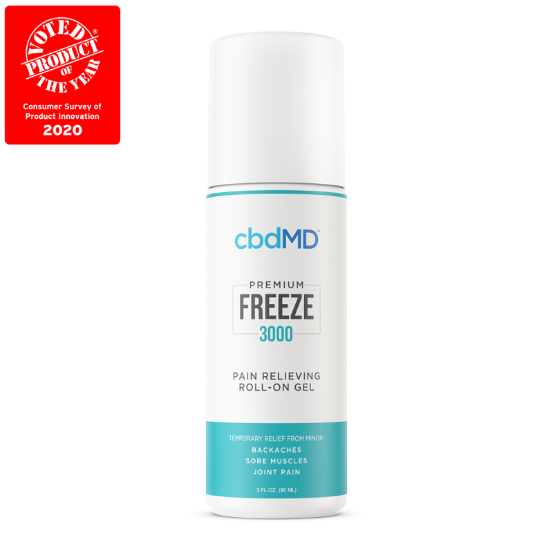 Photograph of product: cbdMD 3000mg CBD Freeze Roll-On Gel