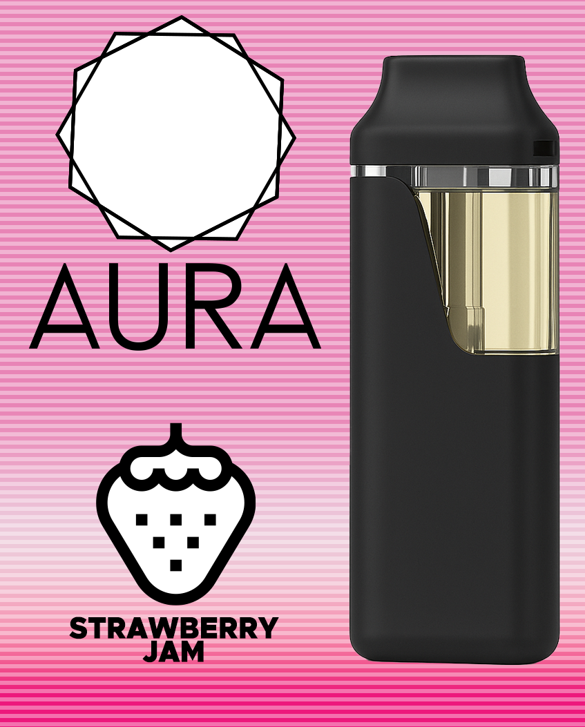 Photograph of product: Strawberry Jam 1g Cured Resin Disposable Vape