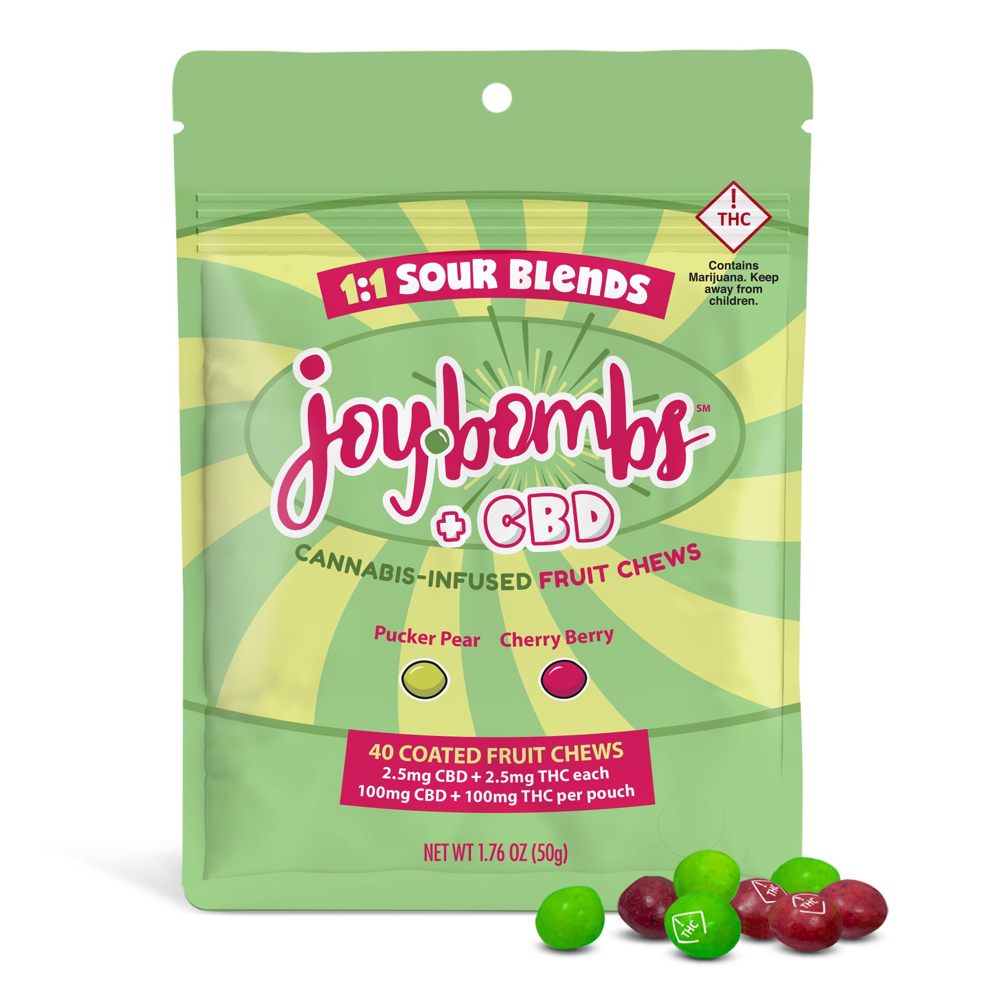 Photograph of product: Joy Bombs | Sour 1:1 | 100mg/100mg