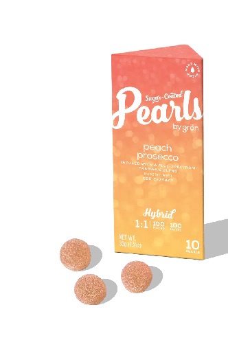 Photograph of product: Gron | Peach Prosecco (H) 1:1 10PK TH-oui/CBD Gummies