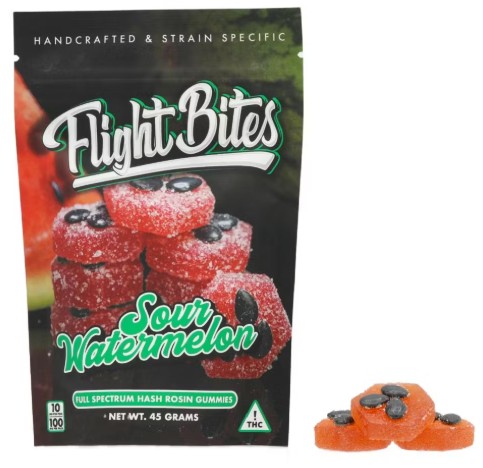 Photograph of Product: Flight Bites - Gummies - Sour Watermelon - (H) - 100mg