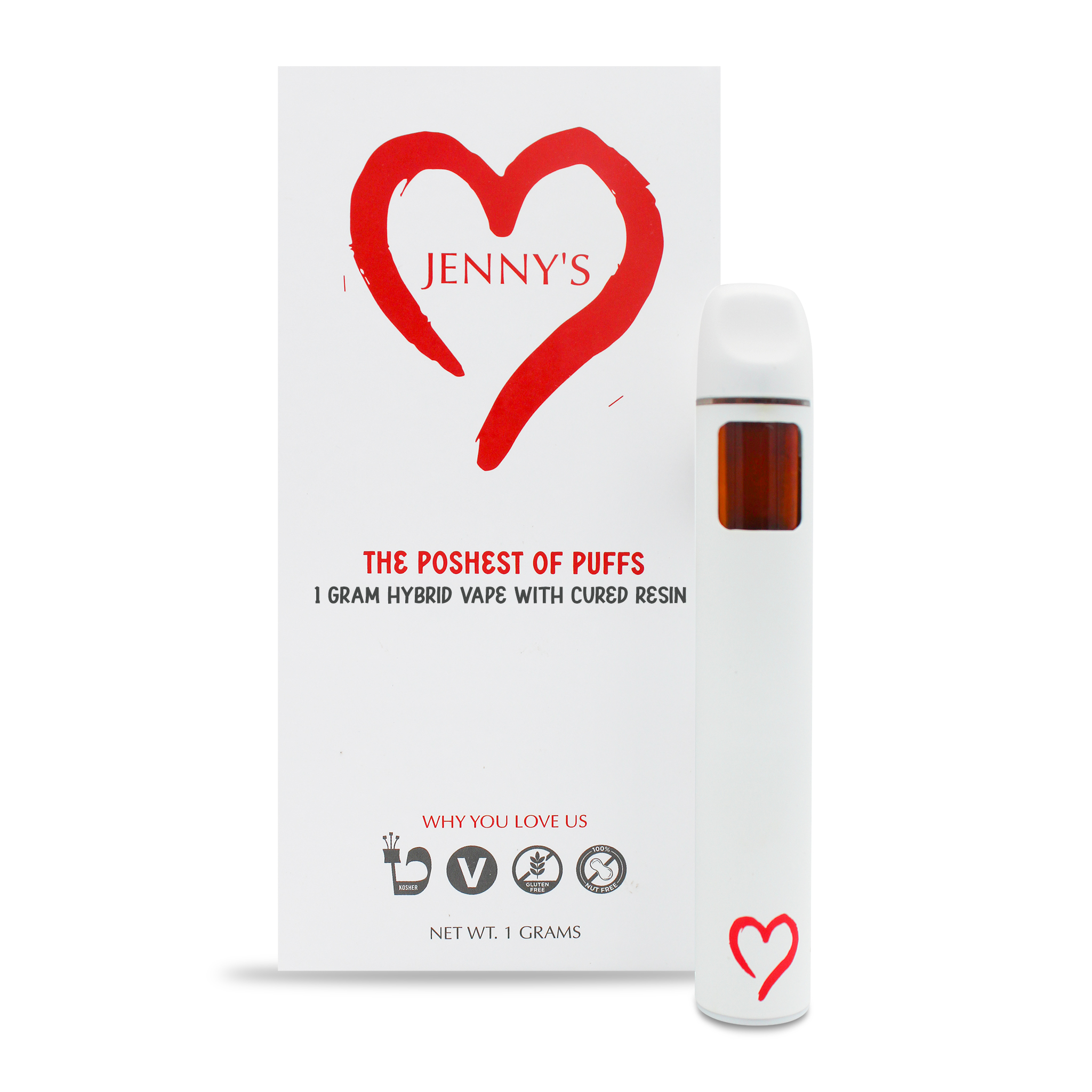 Photograph of product: Jennys  Cured Resin Vape  Posh Puffs  Wedding Cake 
