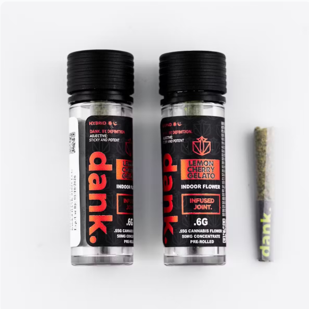 Photograph of product: Dank | Lemon Cherry Gelato | 0.6g | Infused Pre-Roll