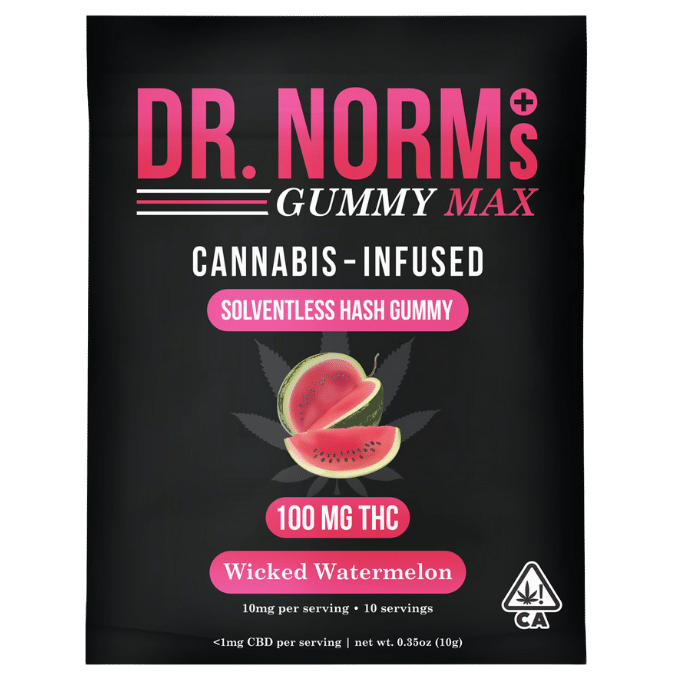 Photograph of product: Wicked Watermelon [H] I 100MG MAX Single au chocolat Gummy I Dr. Norm's