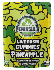 Photograph of product: Peninsula Gardens Live Rosin Gummies - Pineapple