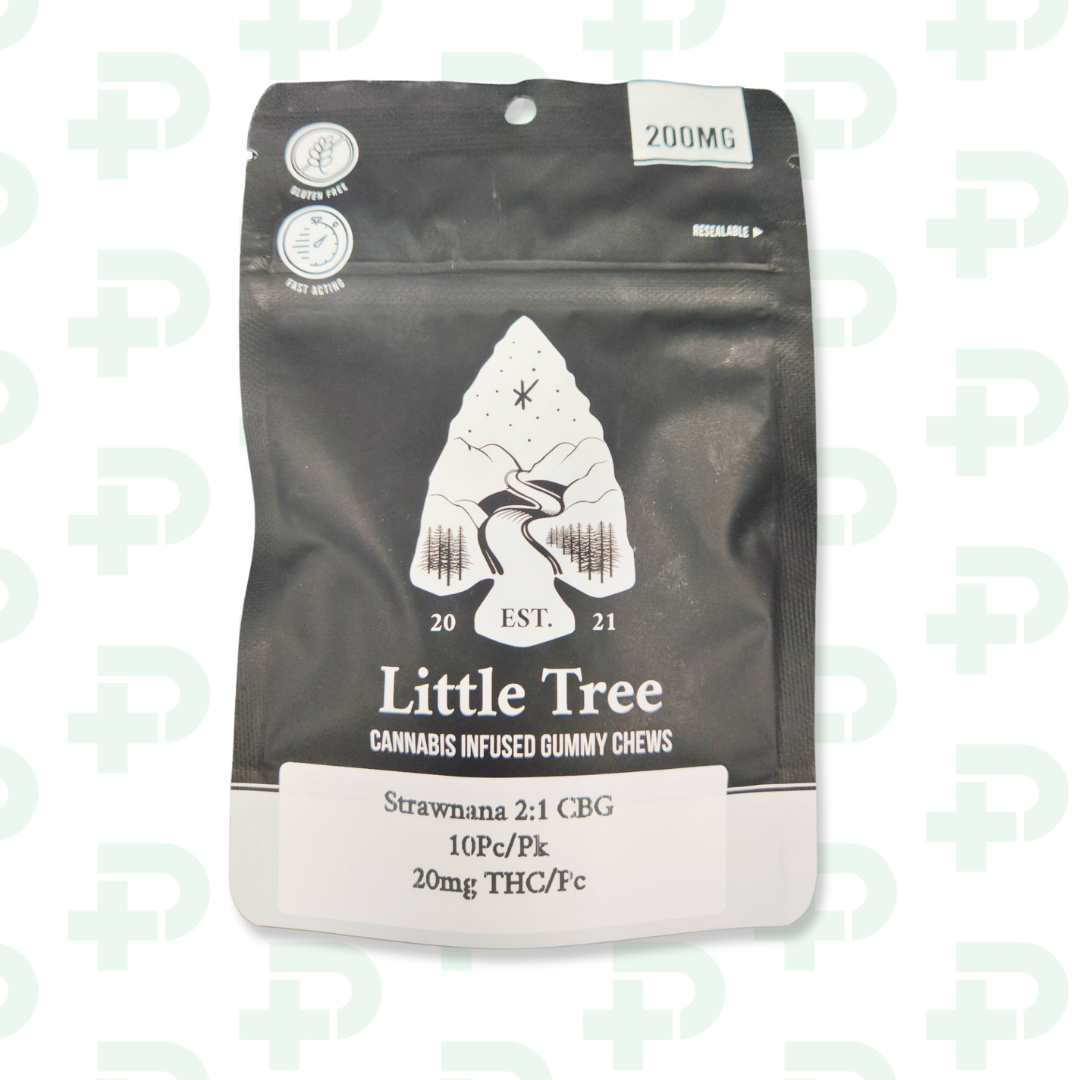 Photograph of product: Little Tree 200mg 2:1 CBG Gummies - Strawnana