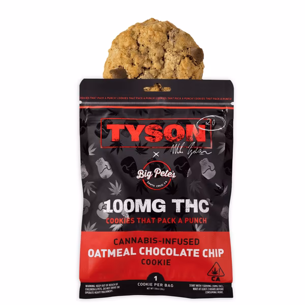 Photograph of product: Big Pete's X TYSON 2.0 | Single Cookie | Oatmeal Chocolate Chip | Oui'd | 100mg