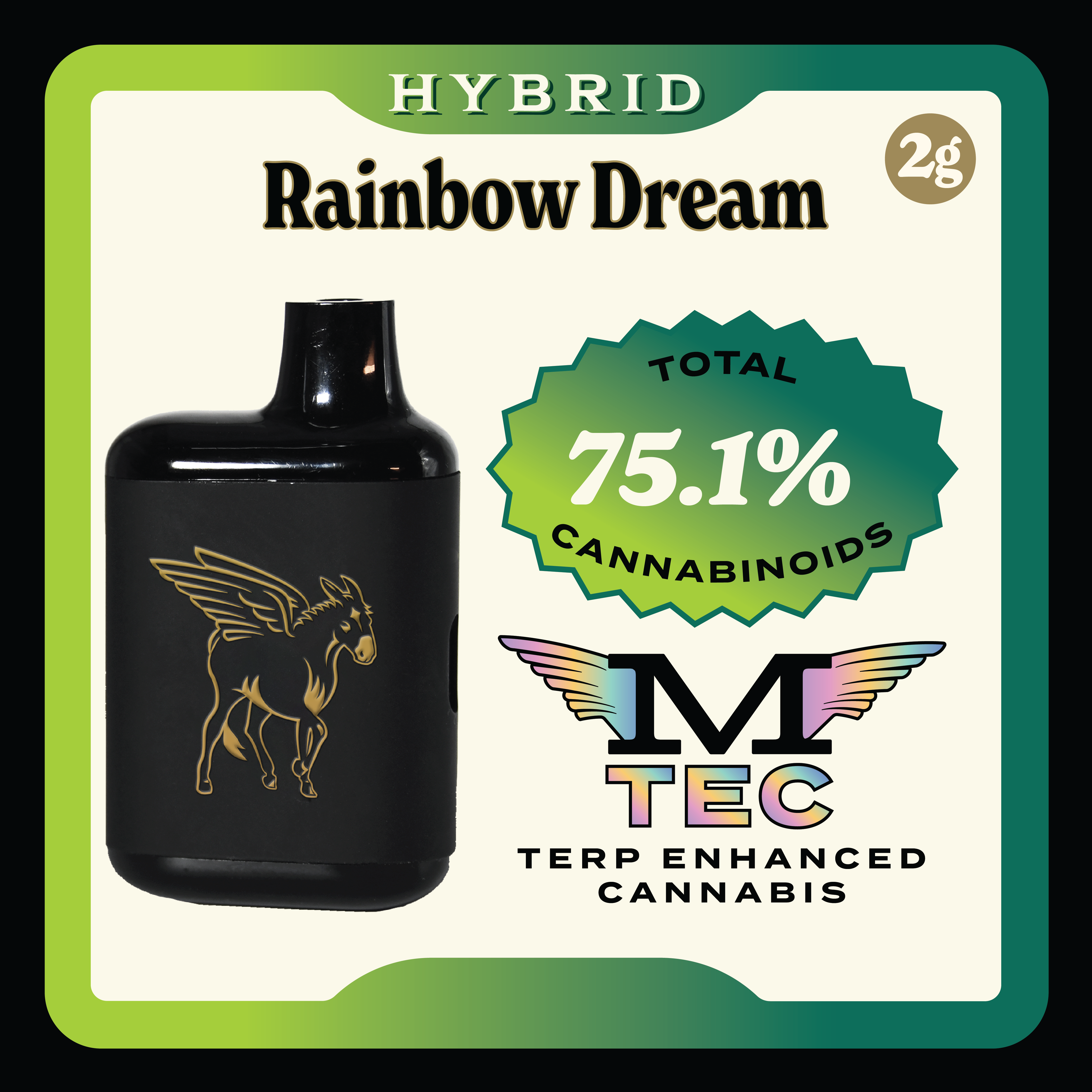Photograph of product: Mule Extracts - 2G Rainbow Dream (H) - M-TEC Dank Tank All-In-One 2G
